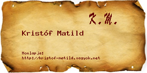 Kristóf Matild névjegykártya